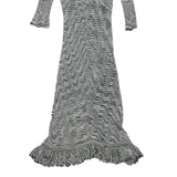 KAREN MILLEN Womens Black & White Fit & Flare Woven Striped Midi Dress XS