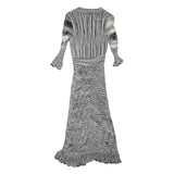 KAREN MILLEN Womens Black & White Fit & Flare Woven Striped Midi Dress XS