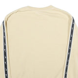 NIKE Mens Beige Sweatshirt Crew Neck L Cotton Logo Stripe Casual Wear