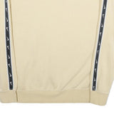 NIKE Mens Beige Sweatshirt Crew Neck L Cotton Logo Stripe Casual Wear