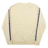 NIKE Mens Beige Sweatshirt Crew Neck L Cotton Logo Stripe Casual Wear