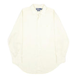 POLO RALPH LAUREN Mens Cream Shirt L Classic Cotton Long Sleeve Casual