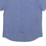 LEVI'S Mens Blue Striped Shirt L Casual Cotton Short Sleeve Button Pocket