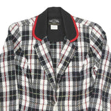 MELISSA Womens Black & White & Red Checked Blazer Jacket UK 10 Polyester Blend
