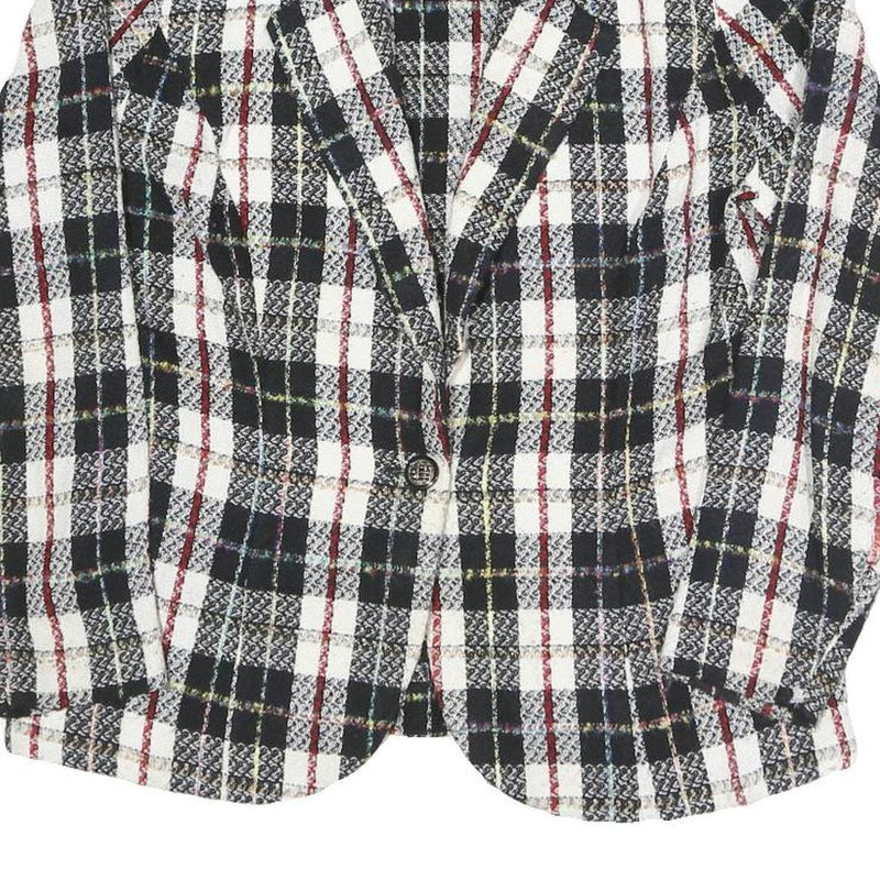 MELISSA Womens Black & White & Red Checked Blazer Jacket UK 10 Polyester Blend