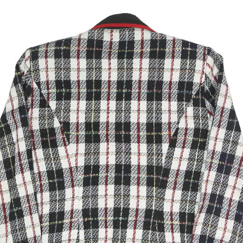 MELISSA Womens Black & White & Red Checked Blazer Jacket UK 10 Polyester Blend