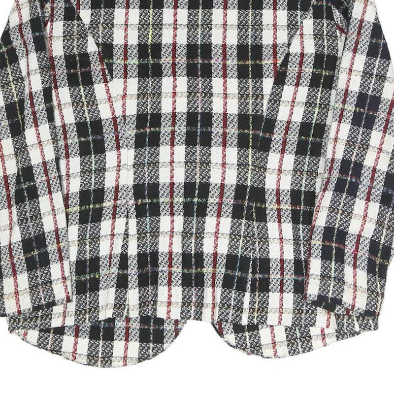 MELISSA Womens Black & White & Red Checked Blazer Jacket UK 10 Polyester Blend