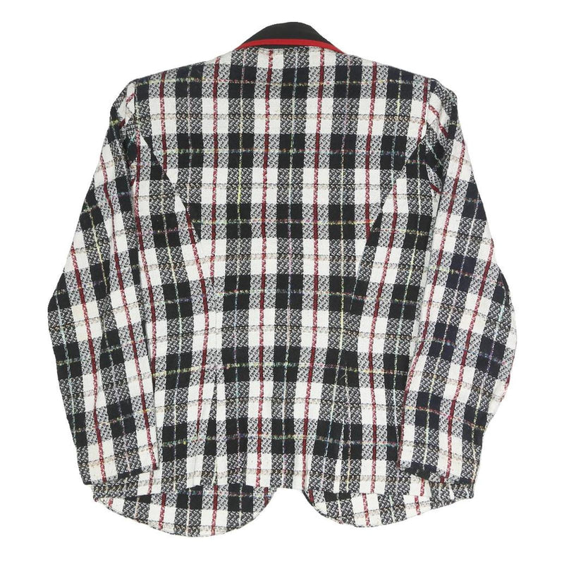 MELISSA Womens Black & White & Red Checked Blazer Jacket UK 10 Polyester Blend