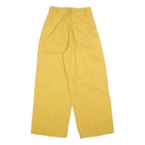 Womens Relaxed Fit Yellow Cotton Blend Wide-Leg Trousers W25 L26 Casual Zip