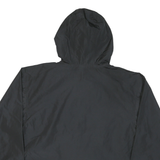CHAMPION Mens Black Hooded Nylon Jacket M Plain Zip Pullover Lightweight