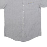 RED KAP Mens Grey & Blue Work Shirt M Button Down Cotton Blend Casual