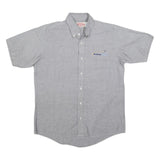 RED KAP Mens Grey & Blue Work Shirt M Button Down Cotton Blend Casual