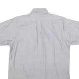 RED KAP Mens Grey & Blue Work Shirt M Button Down Cotton Blend Casual