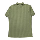 Chaps Ralph Lauren Striped Polo Shirt - Medium Green Cotton