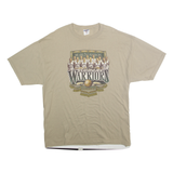 JERZEES Mens Beige Waupaca Warriors Graphic T-Shirt 2XL Short Sleeve Crew Neck