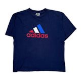 Adidas Graphic T-Shirt - Large Blue Cotton