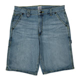 Lee Double Knee Carpenter Shorts - 32W 11L Light Wash Cotton
