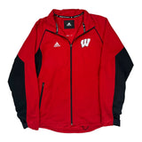 Wisconsin Adidas Track Jacket - Medium Red Polyester
