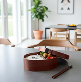Anygleam Brown Wooden Bento Lunch Box Food Kitchen Tableware