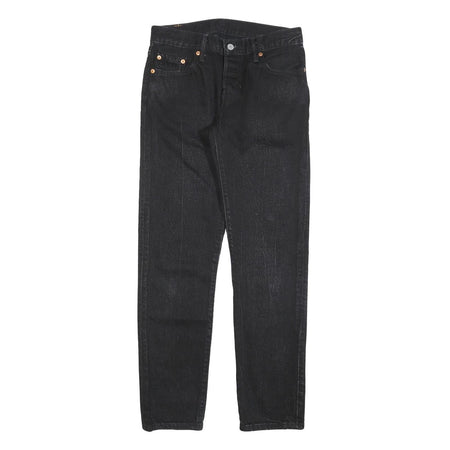 LEVI'S 501CT Womens Jeans Black Classic Straight Denim Raw W28 L29