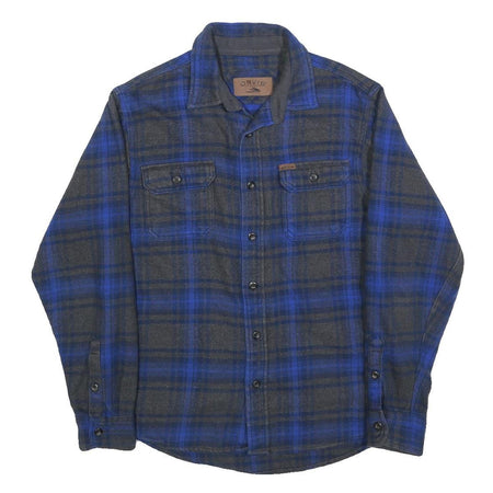 ORVIS Mens Blue & Grey Check Cotton Shirt M Long Sleeve Casual Relaxed Fit