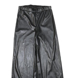 I SAW IT FIRST Womens Relaxed Black Faux Leather Wide-Leg Trousers W26 L26
