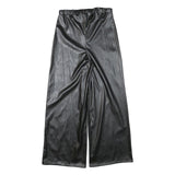 I SAW IT FIRST Womens Relaxed Black Faux Leather Wide-Leg Trousers W26 L26