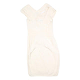 REISS Womens Cream Fit & Flare Woven Mini Dress Polyester Blend UK 10 Elegant