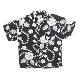 CASUAL THREADS Womens Black & White Floral Rayon Shirt L Lightweight Summer
