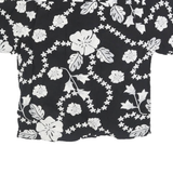 CASUAL THREADS Womens Black & White Floral Rayon Shirt L Lightweight Summer