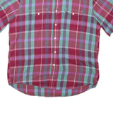 TOMMY HILFIGER Mens Red & Purple Check Shirt XL Summer Casual Cotton Blend