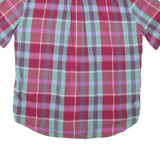 TOMMY HILFIGER Mens Red & Purple Check Shirt XL Summer Casual Cotton Blend