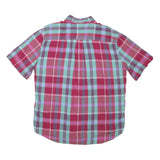 TOMMY HILFIGER Mens Red & Purple Check Shirt XL Summer Casual Cotton Blend