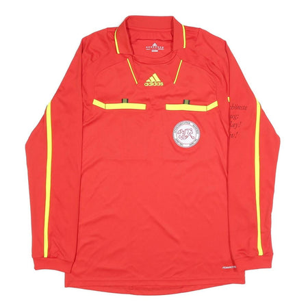ADIDAS Switzerland FA 2011-12 Referee Mens Red Long Sleeve Football Jersey M
