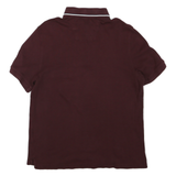 NAUTICA Mens Maroon Short Sleeve Plain M Cotton Blend Polo Shirt