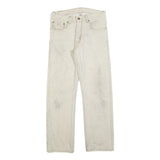 LEVI'S 505 Boys Jeans White Regular Straight Denim W29 L29 Classic Zip