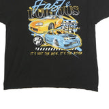 FAST AND FURIOUS Mens Black Graphic T-Shirt XL Short Sleeve Crew Neck Racing Car