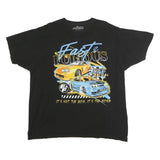 FAST AND FURIOUS Mens Black Graphic T-Shirt XL Short Sleeve Crew Neck Racing Car