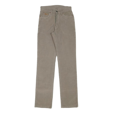 WRANGLER Womens Slim Fit Cotton Blend Beige Slim Leg Trousers W24 L31 Zip