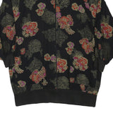 Womens Black Patterned Zip Jacket XL Polyester Blend Classic Casual Outerwear