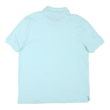 NAUTICA Mens Blue Short Sleeve Plain Polo Shirt L Cotton Blend Casual Summer