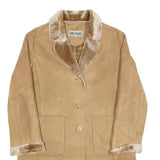 TALLA & MODA Womens Beige Classic Jacket M Polyester Blend Plain Button Closure