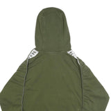 NIKE Womens Green Hoodie L Cotton Blend Pullover Logo Tape Detail