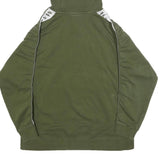 NIKE Womens Green Hoodie L Cotton Blend Pullover Logo Tape Detail