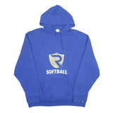 RUSSELL ATHLETIC Mens Blue Softball Pullover Hoodie 2XL Cotton Blend
