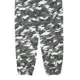 MISSGUIDED Womens Cotton Blend Grey & White Camouflage Relaxed Tapered Trousers