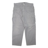 LETS GO Mens Cotton Blend Grey Relaxed Cargo Trousers W38 L30 Casual Workwear
