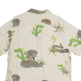 VANS Mens Beige Cotton Blend Casual Shirt XL Snake Print Summer Lightweight