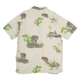 VANS Mens Beige Cotton Blend Casual Shirt XL Snake Print Summer Lightweight