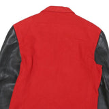 Mens Red & Black Colourblock Classic Jacket M Polyester Blend Button Closure